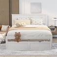 thumbnail image 2 of PAPROOS Full Bed with Storage, Full Size Bed Frame with 2 Under-Bed Drawers, Wood Platform Bed Frame with Headboard, Space Saving, No Box Spring Needed, White, 2 of 9