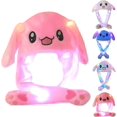 thumbnail image 1 of Arcimatto-Sombrero de Animal con orejas de felpa, vestido para saltar en movimiento, fiesta de Cosplay, vacaciones de Navidad, gorro con solapa para la oreja para niños y adultos, 1 of 4