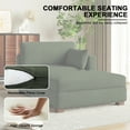 thumbnail image 3 of UIXE Oversized Corduroy Chaise Lounge w/Pillows Indoor Recliner Lounge Chair with Ottoman, Left Arm Chaise Upholstered Single Lounge Sofa, Green, 3 of 8