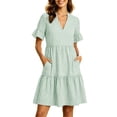 thumbnail image 2 of Busydd Womens Dresses S-3XL with Pockets Striped Summer Spring Dresses V Neck Short Sleeve Casual Dress Trendy Flowy Pleated Sundress XL, 2 of 9