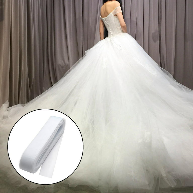 Polyester Horsehair Braid - 50 Yard Stiff Braid for Sewing Wedding Dress  Dance Skirt Trimming Accessories White 3cm 