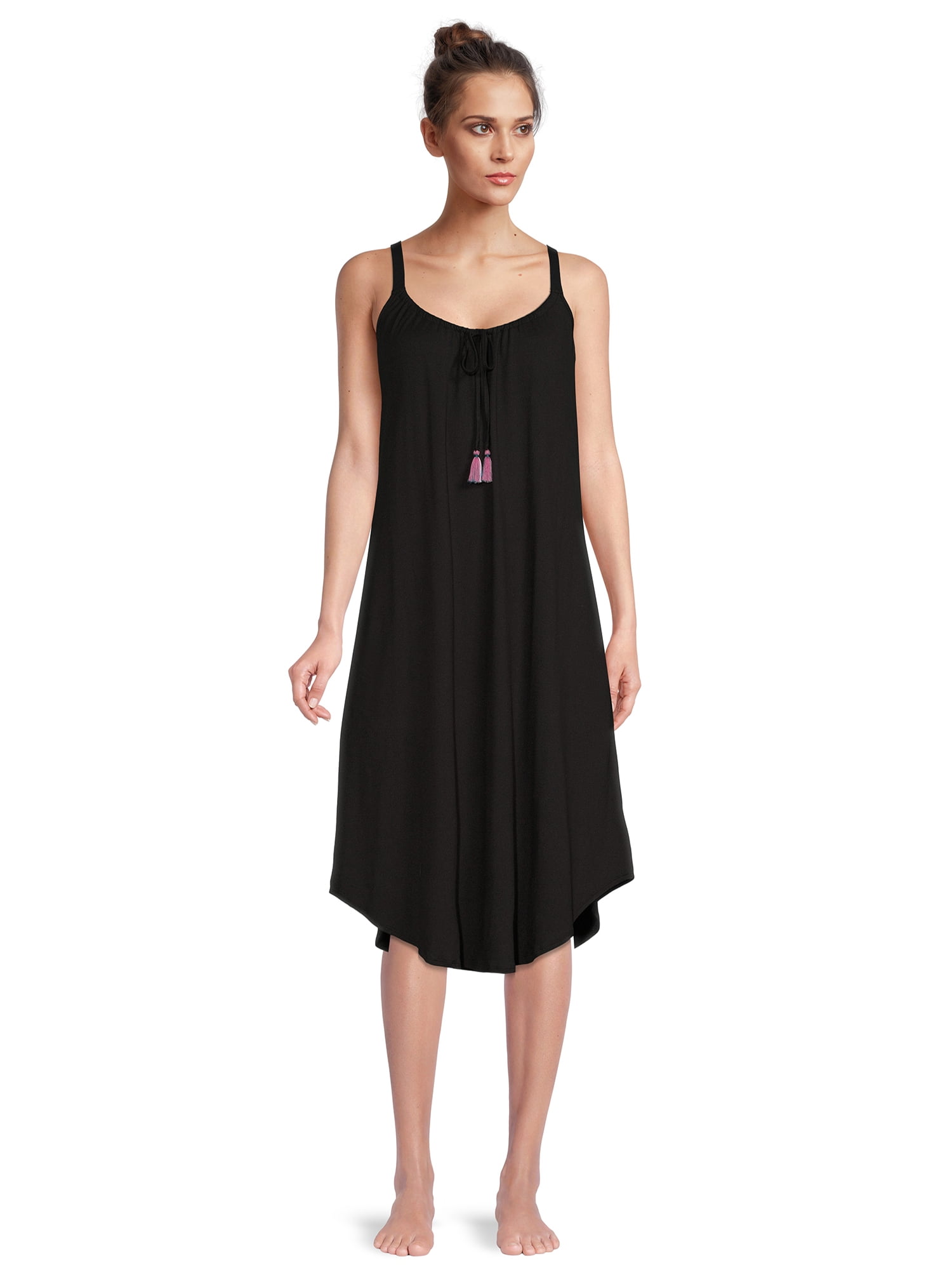 The Pioneer Woman Gathered Neck Knit Sleep Gown with Pockets, Women’s, Sizes S-3X
