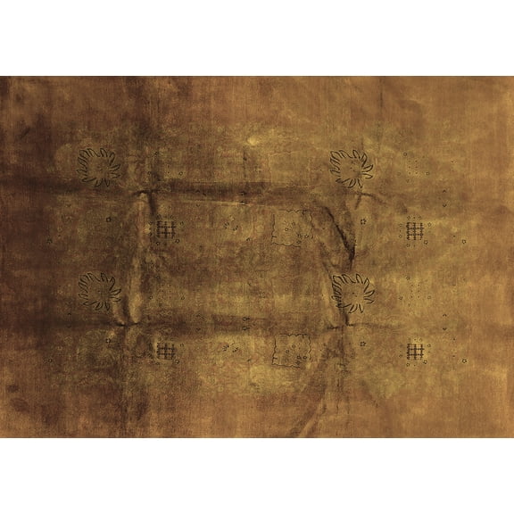 Ahgly Company Indoor Rectangle Oriental Brown Industrial Area Rugs, 5' x 7'