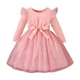 thumbnail image 1 of WUANDIXFA Robe d'Automne pour Tout-Petit, Robe de Noël pour Bébé Fille, Robe à Manches Longues pour Filles, Robe de Fête de Printemps pour Filles, Rose, 5-6 Ans, 1 of 6