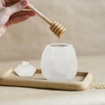 thumbnail image 4 of CRILSTYLEO 1Set Stable Ceramic Honey Pot with Lid White Container for Easy Kitchen Storage, 4 of 8