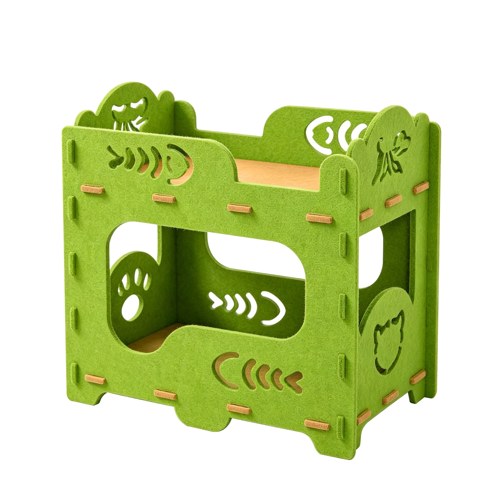 Felt Cat Bed Nest, Portable Pet Lounge House for Indoor & Outdoor Cats, Ideal for Playing Sleeping Resting, Green 50x29x52cm