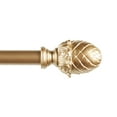thumbnail image 2 of Exclusive Home Acorn 1" Curtain Rod and Coordinating Finial Set, Gold, Adjustable 66"-120", 2 of 8