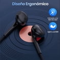 thumbnail image 3 of Audífonos in ear con micrófono 1Hora AUT124 conexión usb tipoc, alámbricos, negro, 3 of 3