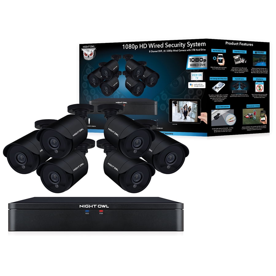 Night Owl CCTV Video Home Security Camera System with 8 Wired 1080p HD Indoor/Outdoor Cameras with Night Vision and 1 TB Hard Drive Dual Sensor Technology with Real-Time Motion Alerts 