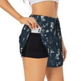 thumbnail image 3 of Lsque Vintage Marine Printed Women's Running Shorts with Liner Pockets,Elastic Quick Dry Workout Athletic Gym Yoga Shorts,Womens High Waist Shorts-Medium, 3 of 9