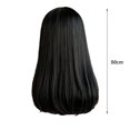 thumbnail image 3 of Peluca para Mujer de 19.5 Pulgadas, Cabello Lacio de Longitud Media con Flequillo Aireado | Aspecto Natural | Fibra Sintética Suave y Brillante | Ligera | Gorro Ajustable y Transpirable | Mecanismo, 3 of 9