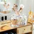 thumbnail image 3 of Yayeee 4 Pack Qtip Holder Bathroom Cotton Swab Canister with Lid Clear Dispenser Set, Purple Birds, 3 of 6