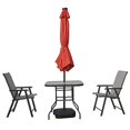 thumbnail image 5 of LeisureMod SUBL-9R 9 ft Sierra Modern Steel Market Patio Umbrella with Solar Powered LED & Tilt, Red, 5 of 5