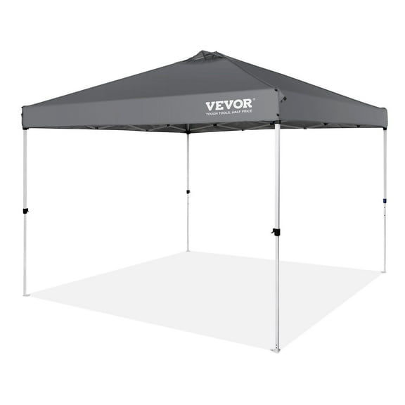 10'x10' Pop Up Canopy Tent – 250D Silver Coated Waterproof Gazebo w/ Wheeled Bag – UPF 50  & Flame Retardant for Outdoor Events/Camping (Includes Sandbags & Stakes)