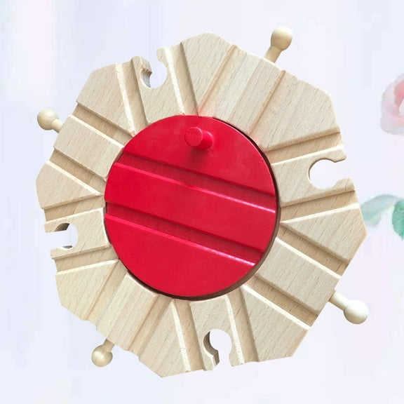 Masteelf Wooden Railway Track Set Easy to Assemble and Disassemble Toy Train Tracks for Kids Playing Light Brown