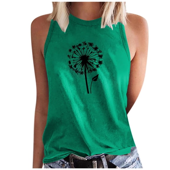 XMMSWDLA Sunflower Flower Tank Top Women Meditation Yoga Shirts Casual Workout Muscle Tank Top Summer Sleeveless Graphic Tees Vest Green Summer Tank Tops Women