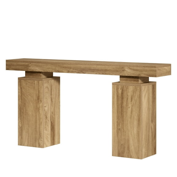 Kadyn Console Table, Entryway Table, Side Table, Display Table,Modern Console Table with Geometric Base, Minimalist Entryway Sofa Side Table for Living Room, Natural