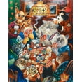 thumbnail image 2 of Bell, Bill 15x18 White Modern Wood Framed Museum Art Print Titled - Poker Cats, 2 of 4