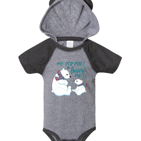 

Inktastic My Pop Pop Loves Me- cute polar bears Gift Baby Boy or Baby Girl Bodysuit