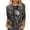 #01-Multicolor, variant on Uootdi Halloween Skull Distressed Shirts for Women Retro Button Crew Neck Long Sleeve Pullover Tops Fall Washed T-Shirts Multicolor Womens Tops