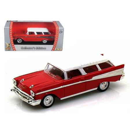 - 1957 Chevrolet Nomad Red 1/43 Diecast Car Model by Road Signature