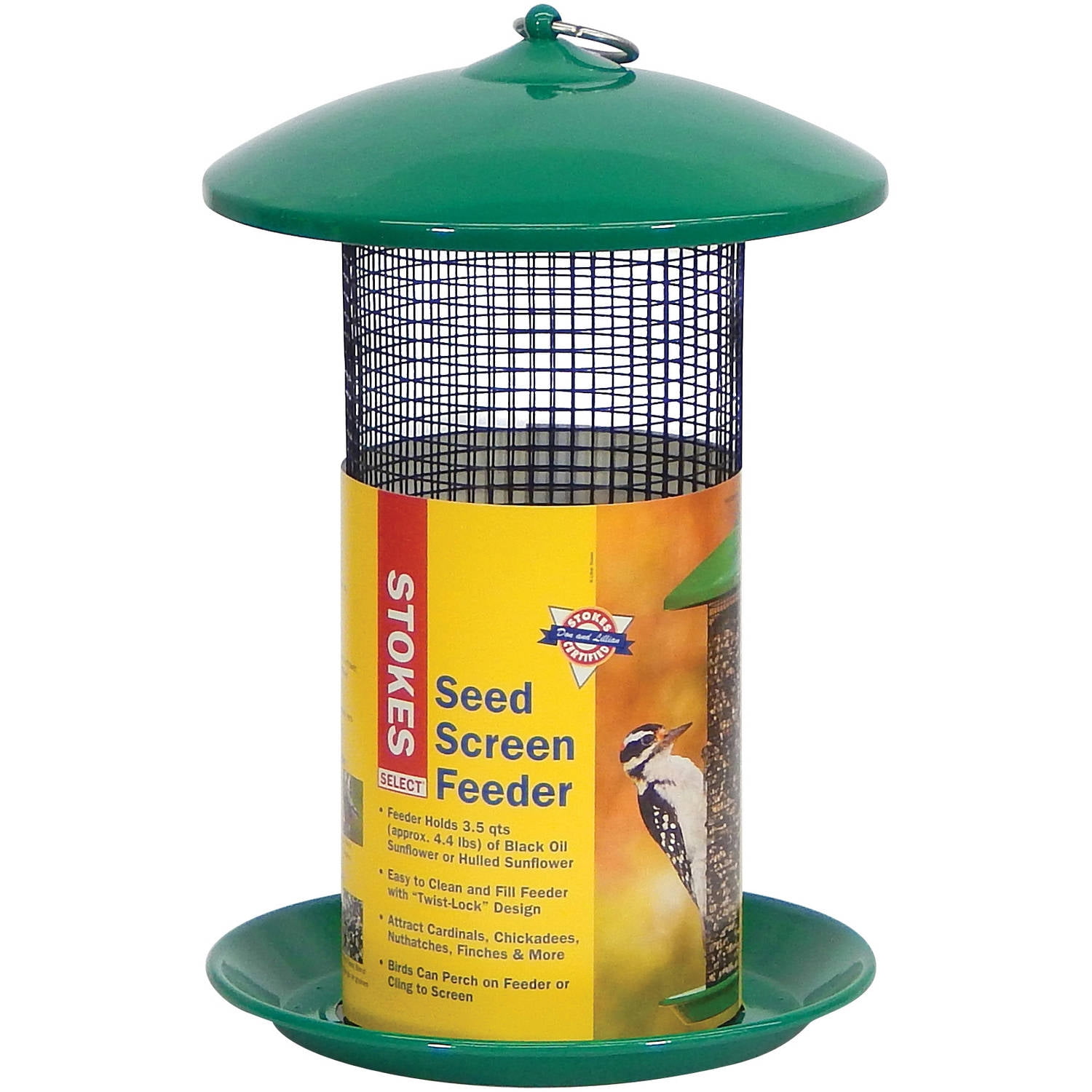 Stokes Select Seed Screen Bird Feeder With Metal Roof Green 4 4
