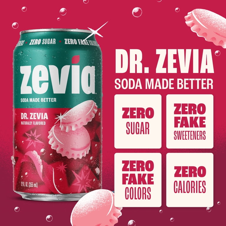 Zevia Zero Sugar, Dr. Zevia Soda, 12 Fl Oz, Non-GMO, Gluten Free