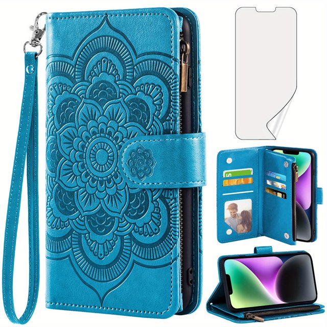 Premium Leather Credit Card Holder Phone Case for Apple iPhone 6/7/8/SE/X/XR/XS/11/12/13/14 Pro Max 5G/7Plus/8Plus/SE2016/SE2022/Promax+ 2nd/3rd
