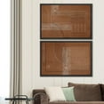 thumbnail image 5 of PixonSign Framed Wall Art Set Mid-Century Brown Polygon Landscape Abstract Canvas Prints Geometric Splicing Modern Art Decoration Minimalist for Living Room, Bedroom, Office - 24"x36"x2 Black, 5 of 5