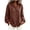 Coffee, variant on Women's Long Elastic Cuff Sleeve Button Up T-Shirts V-Neck Casual Loose Fit V-Neck Blouse