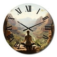 thumbnail image 2 of Designart "Connecting with Nature Through Yoga" Yoga Oversized Wall Clock, 2 of 5