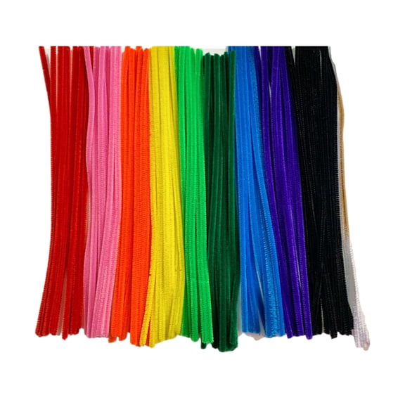 100 Pcs Soft Pipe Cleaners Chenilles Stems Bend Fuzzy Wire Colorful Fuzzy for Craft Classroom
