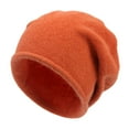 thumbnail image 2 of Opvise Women Fashion Winter Hat Knitted Elastic Thick Warm Soft Cold Resistant No Brim Beanie Baggy Solid Color Lady Cap Dark Orange, 2 of 8
