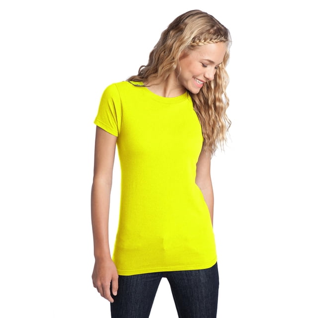 District Camiseta ajustada The Concert para mujer DT5001 L Amarillo neón Distrito DT5001