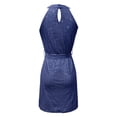 thumbnail image 4 of Dresses for Women Sequin Party Bodycon Dress Women Sleeveless Halter Neck Glitter Midi Dress Color Blue Size S, 4 of 5