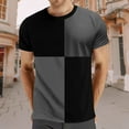 thumbnail image 2 of Mens T-Shirts Men Pure Color O Neck Splicing Short Sleeve Shirt Top T Shirt Yarn Mens Shirts Tall Sizes Big And Tall Tee Shirts Anime T Sports for Men Gray L, 2 of 4