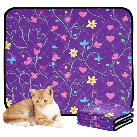 Washable Pet Pee Pads with Super Absorbent Reusable Training Pads for Dogs & Cats Small Pink Hearts