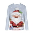thumbnail image 4 of Chandail en Molleton de Noël pour Femmes 2023 Manches Longues Décontracté Impression de Noël Col Rond Chandail Tunique en Liquidation, 4 of 6