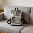 thumbnail image 6 of AYktou Clear Backpack for Stadium Approved, 10×5×14 Inch PVC Waterproof Clear Bag with Adjustable Straps & Mesh Side Pocket, Transparent Backpack Daypack for Concerts, Sports, Games, Festivals, 6 of 7