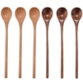 thumbnail image 1 of 6 cucharas de madera, cucharas de madera de mango largo para mezclar y cocinar en la cocina, 1 of 5