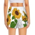 thumbnail image 4 of Uemuo Plump Sunflower And Sketch Pattern Women's Athletic Shorts High Waisted Running Shorts with Liner Pockets Gym Elastic Workout Shorts-Large, 4 of 9