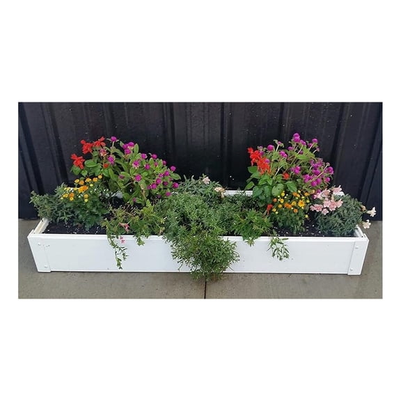 1 x 4 Stack-able, White, Vinyl, Raised Garden Bed