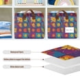 thumbnail image 4 of Yayeee Foldable Storage Basket for Shelves with Handles Waterproof Cloth Bins, Colorful Checkered Daisy, 4 of 7