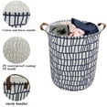 thumbnail image 6 of Howarmer Large Canvas Laundry Hamper, Laundry Basket for and , s Clothes Hamper with Lid, Cute s s Storage Bin Organizer Animal Room Decor, Irregular Stripe, 6 of 8