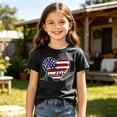 thumbnail image 2 of Curuila Toddler Girls T-Shirts Summer Crew Neck Hearts Print Short Sleeved Lightweight Fashion Casual Tops Black Size 1-2 Years, 2 of 4