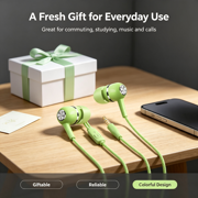 Gosuguu Wired Earbuds with Microphone, Noise-Isolating In-Ear Headphones, High Definition Audio Earphones for Smartphones, Stereo Earbuds for Music & Calls