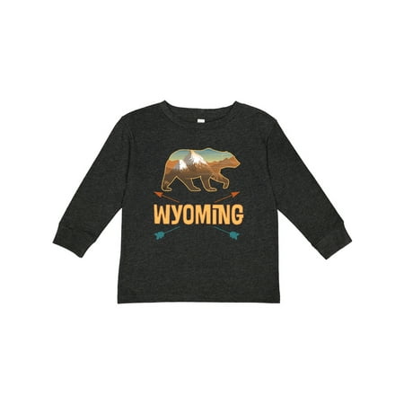 

Inktastic Wyoming Vacation Bear Silhouette Gift Toddler Boy or Toddler Girl Long Sleeve T-Shirt