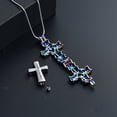 thumbnail image 4 of Forever in My Heart Corss Urn Necklace for Ashes, Stainless Steel Hollow Double Cross Cremation Urn Jewelry Memorial Necklace Pendant for Ashes for Women, 4 of 7