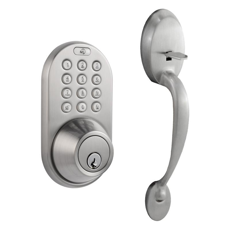 MiLocks Digital Deadbolt Door Lock and Passage Handleset Combo, Satin  Nickel Finish with Keyless Entry via Remote Control and Keypad Code for  Exterior 