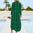 thumbnail image 5 of 2024 Striped Polka Dot Chiffon Dress Green And White Elegant Dresses Woman Long Sleeve Streetwear V Neck Print Big Size Casual Dress, 5 of 7